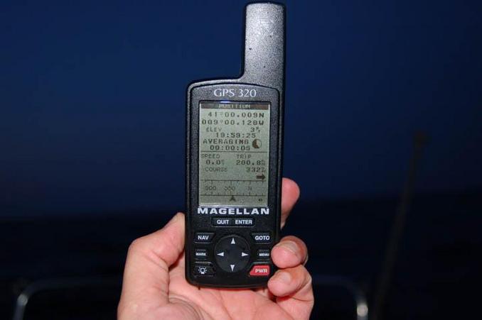 GPS reading at 41ºN 9ºW