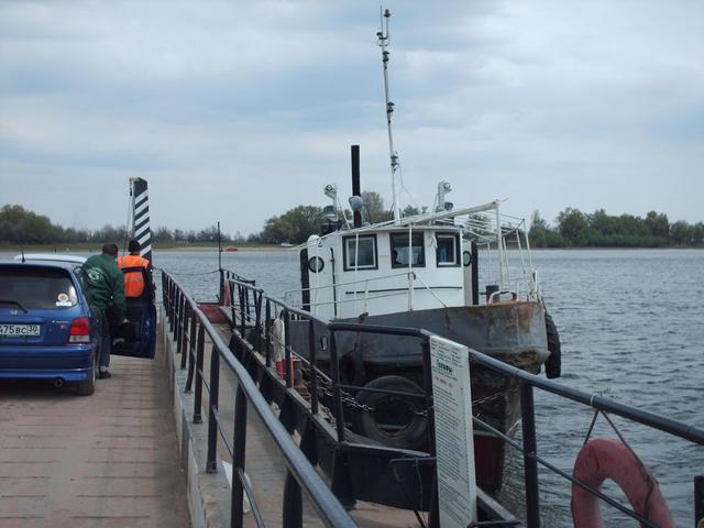 Barge-and-tug ferry on the way home
