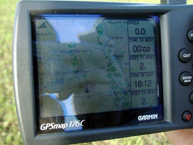 GPS screen with map (Экран навигатора с картой)