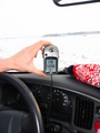 #2: GPS. Photo made from within our car at the very confluence place
