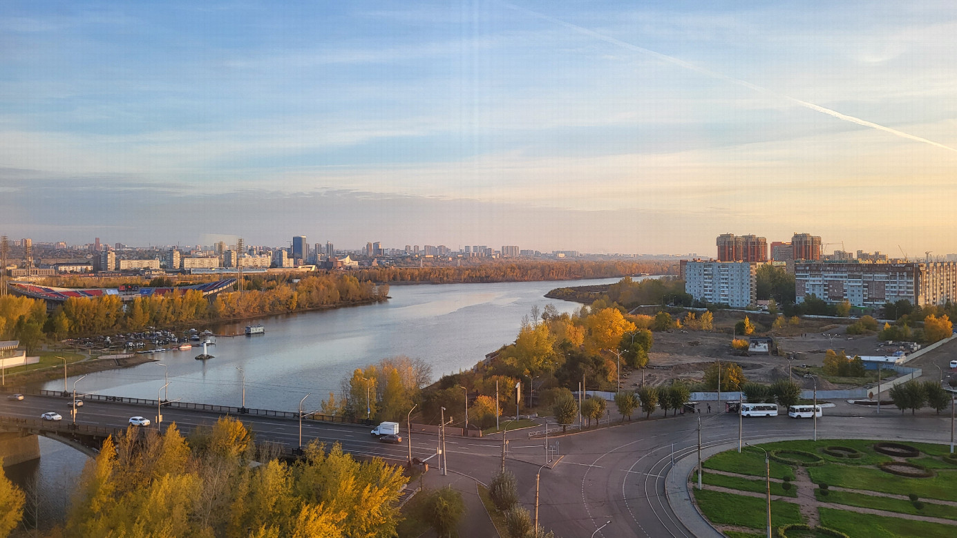 Красноярск утром, вид из гостиницы / Krasnoyarsk morning view from the hotel