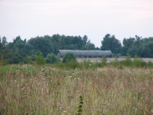 Сарай, видимый непосредственно с точки | A barn seen from the point