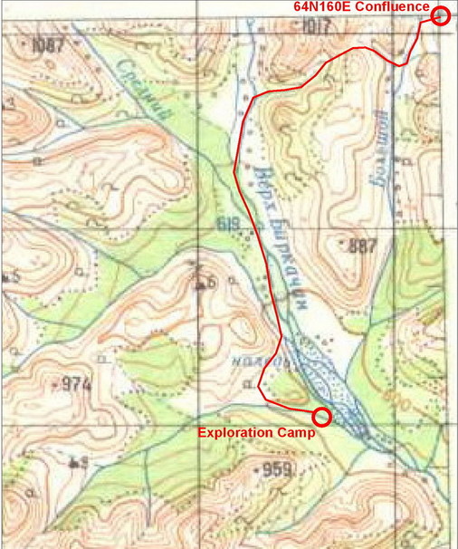The map and the route taken