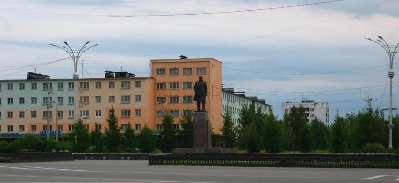 Main square in Monchegorsk