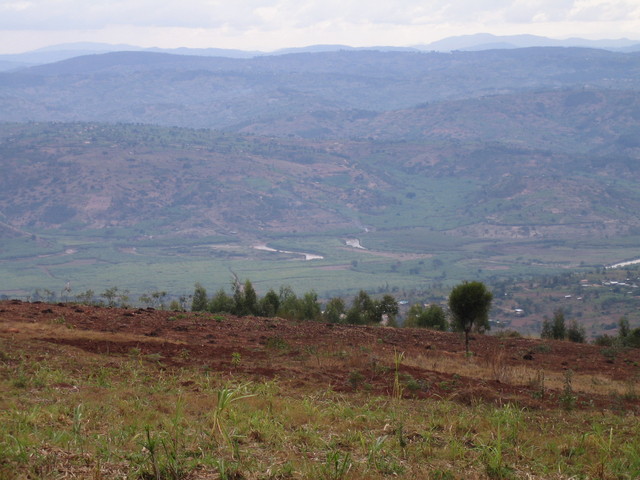 Looking towards the Confluence from Mt. Kigali