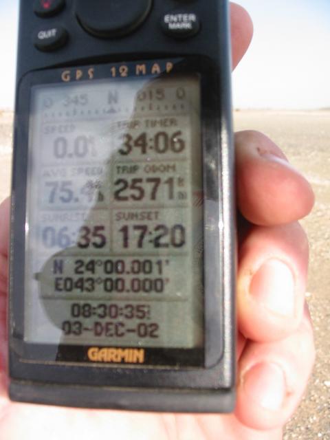 The GPS reading