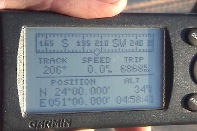 24N 51E, GPS reading.