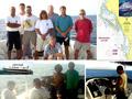 #7: Scientific party, captain & crew, ship, and chart of Confluence and 7-day reef study area