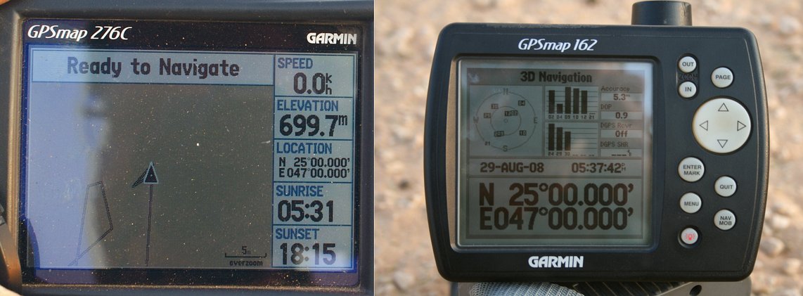 GPS displays, altitude 600 odd metres