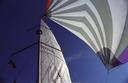#7: With the spinnaker up, sailing along the 80N