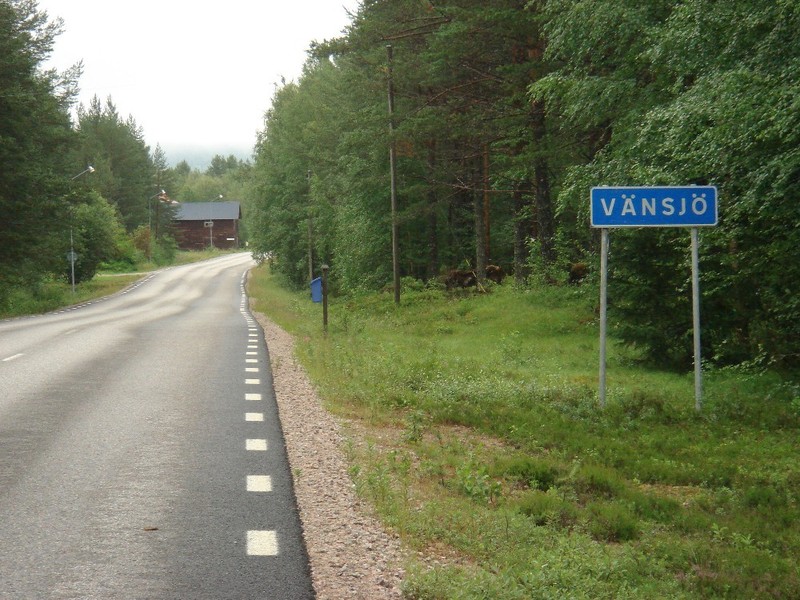 Startposition am Ortsschild / Start on the Vänsjö sign