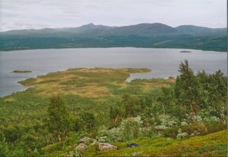 #1: View NE over the peninsula Smilanäset in the lake Över-Uman