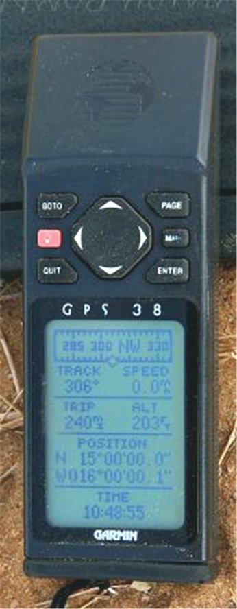 GPS reading on the site