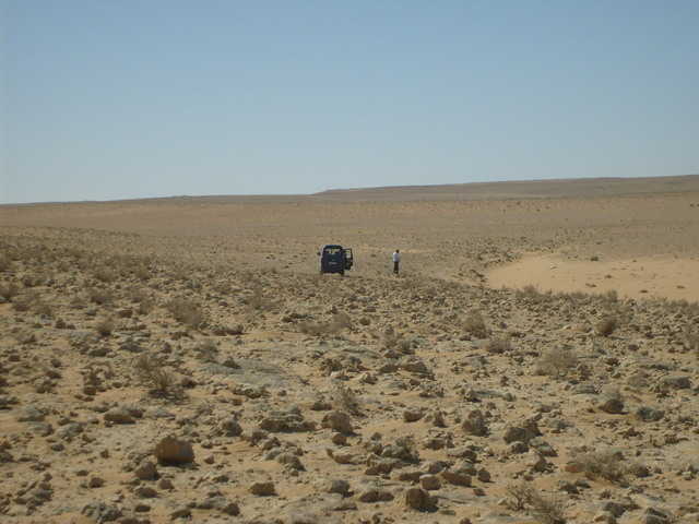 The taxi 500 meters east of the Confluence