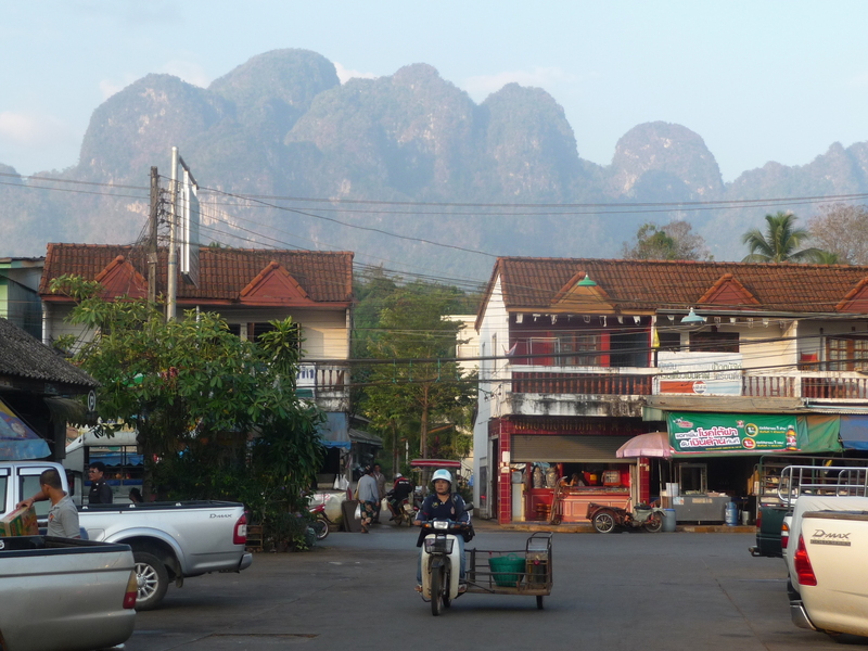 Thom Pha Phum, marginally a tourist town on the way after riding 100km from Kanchanaburi.