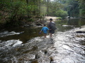 #5: Dit Ley and his boy on one of the river crossings.