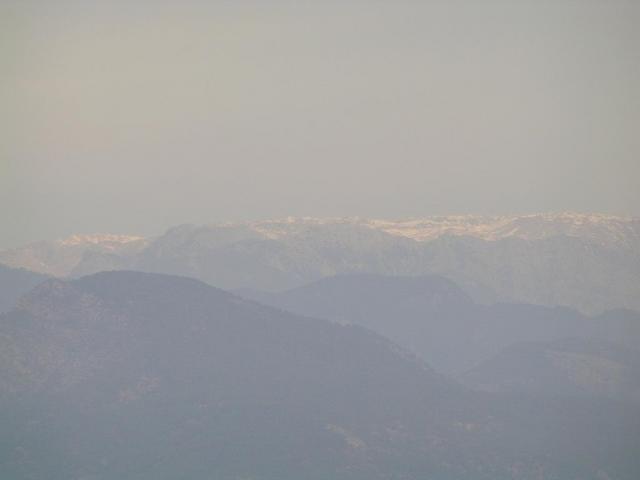 A closer view Northeast: The partly snow-capped Anatolian mountains