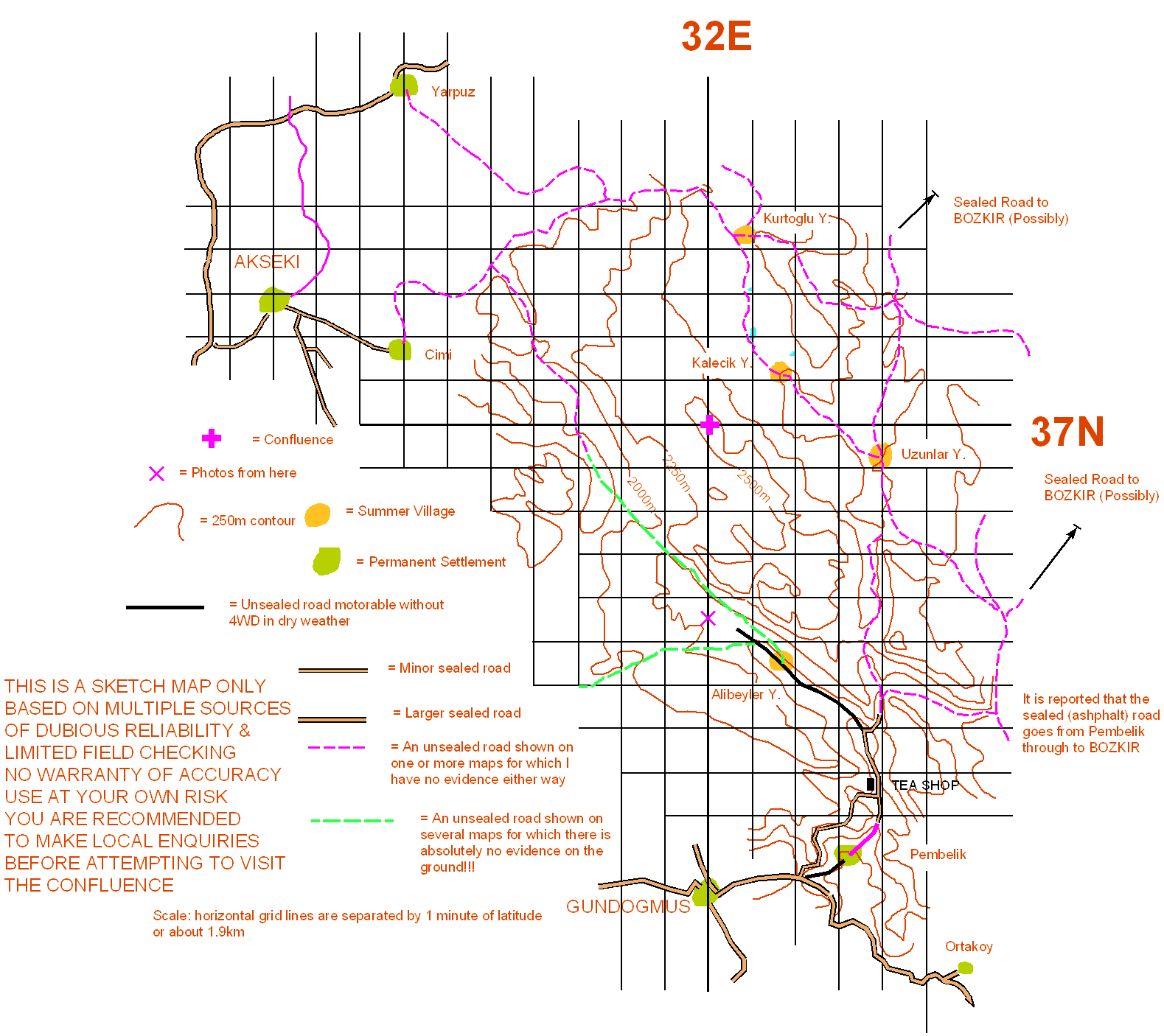 Sketch map to assist future attempts
