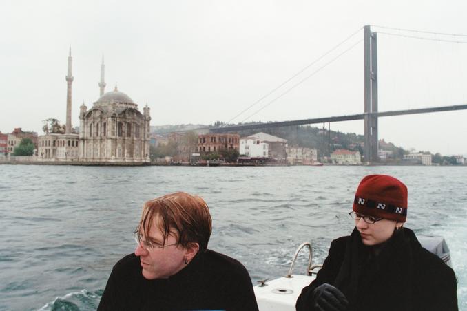 Darrell and Lacey with the Ortaköy Mosque, and the Bosporus Bridge.