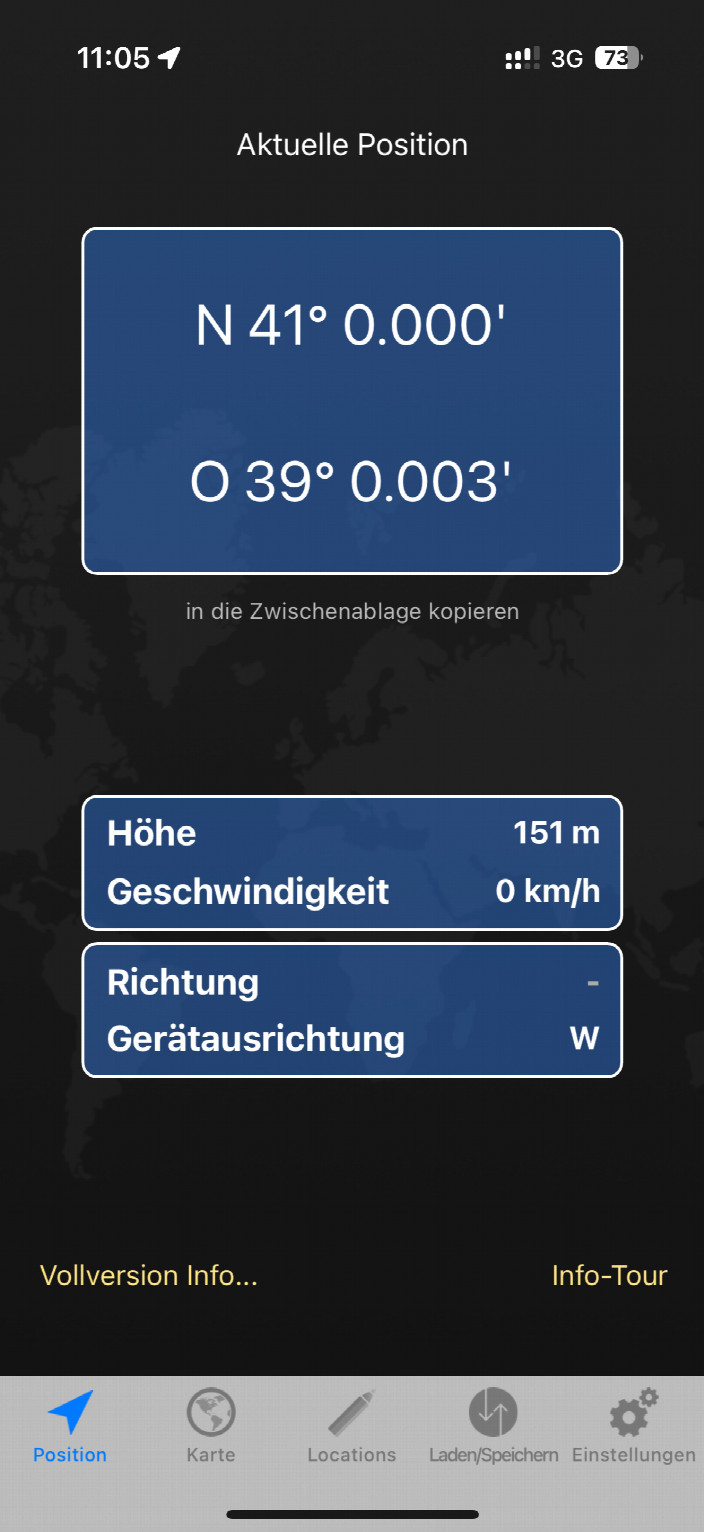 GPS reading