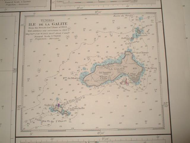 The Îles de la Galite on the sea chart