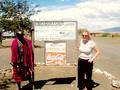 #9: Sara with Chief outside his shop in Engaruka - Drop in for a soda if you are in the area!