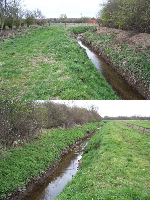 Nearby stream - view towards W (upper) and E (lower)