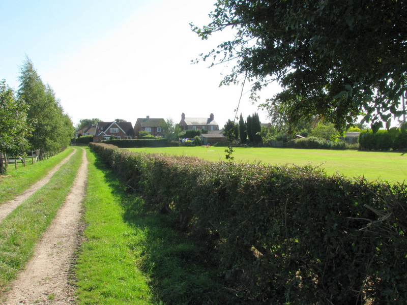 This trail leads off from the Village Hall to fields behind the village.