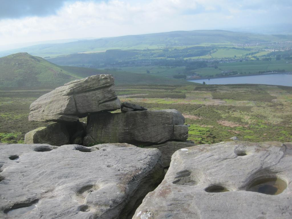 rocks with lake on way back