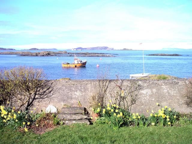 View from Luing - Wayfarer dinghy and local fishing boat