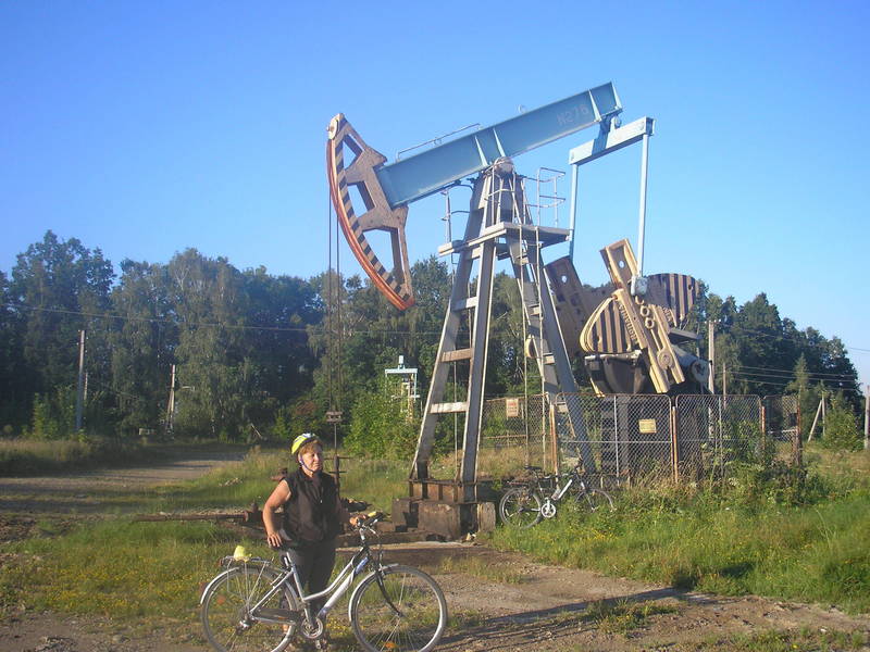 Tamara near oil pump