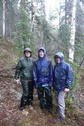 #10: My boys and I--wet and getting cold--at the confluence.