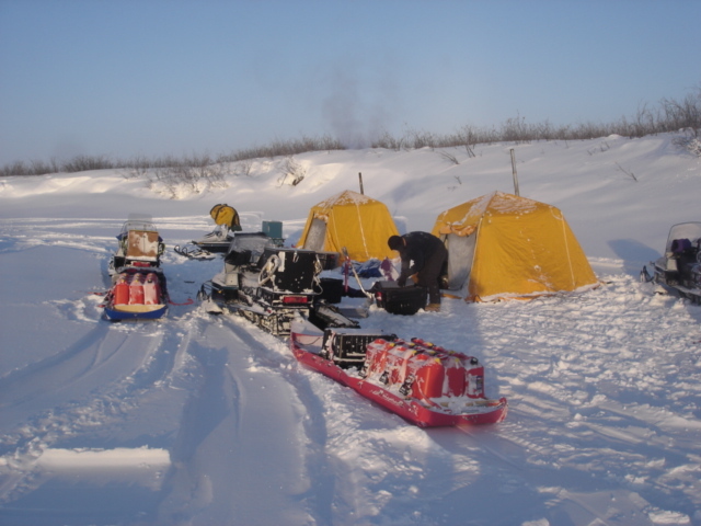 Expedition camp on Colville River.