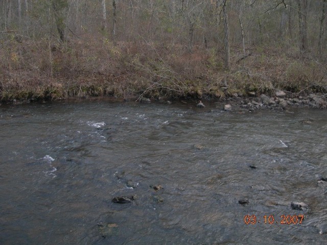 The point where I crossed Six Mile Creek.