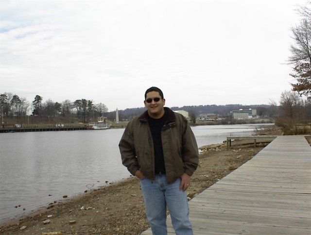 Here is Orlando, with a river boat in the background, several hundred feet north of the confluence point