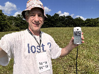 #7: Joseph Kerski with lost shirt at the confluence point.