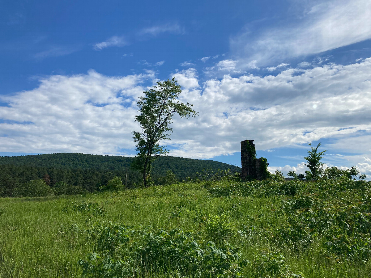 Remnants of a structure along the path