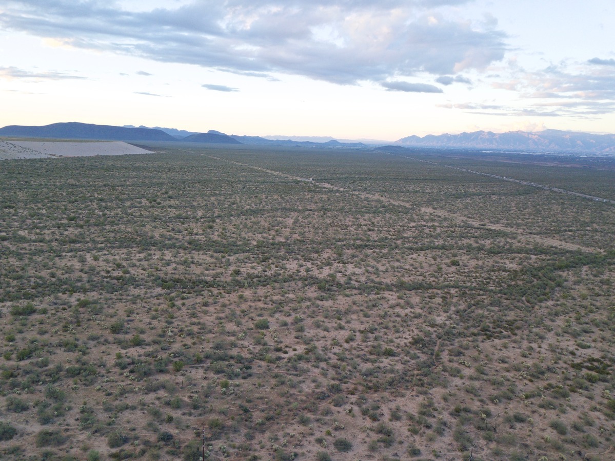 View North (along Interstate 19, towards Tucson) from 120 m above the point