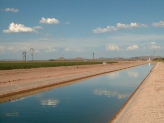 #1: A canal, looking east from the confluence, carrying well water