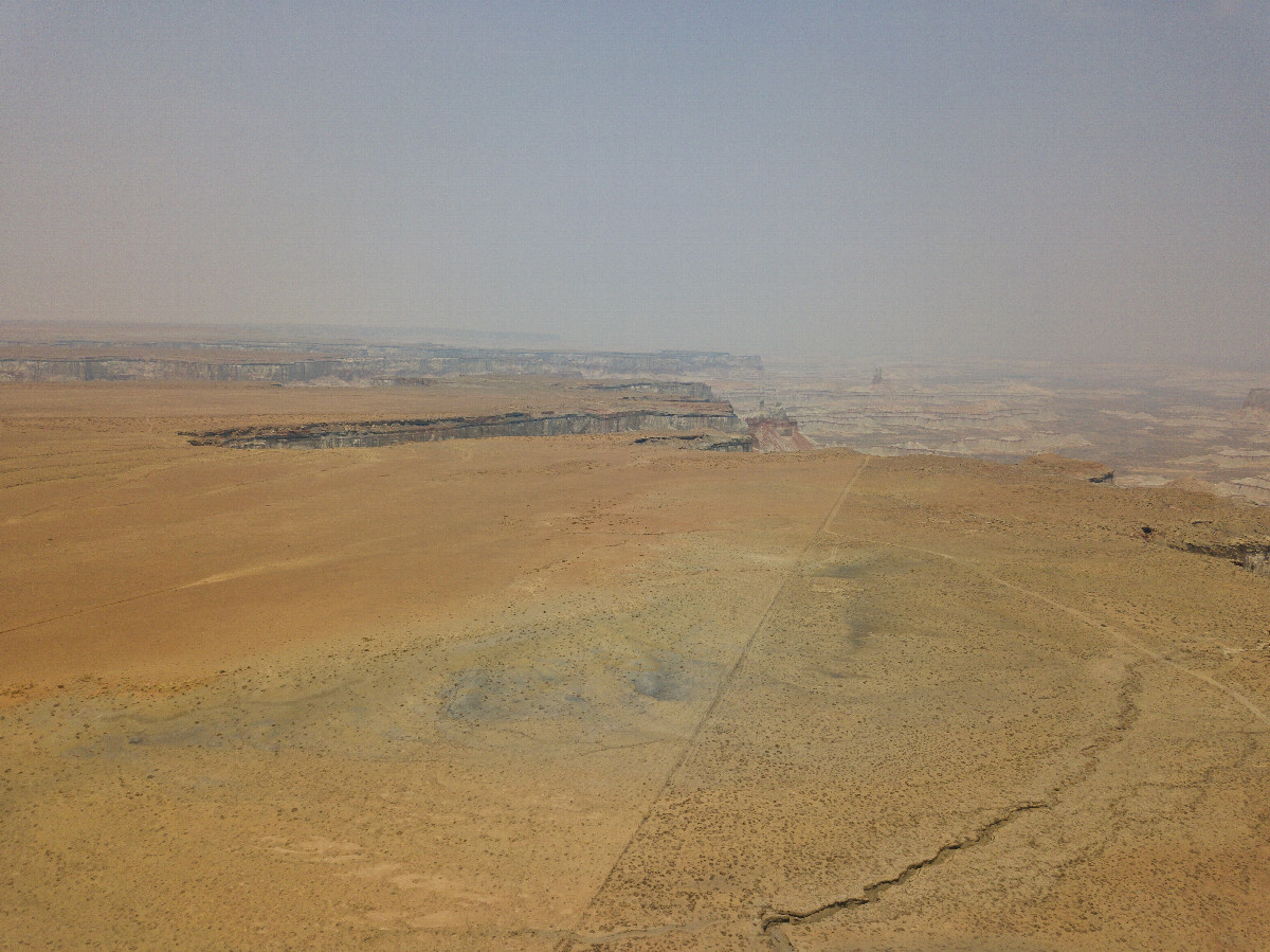 View North (towards Coal Mine Canyon), from 120m above the point