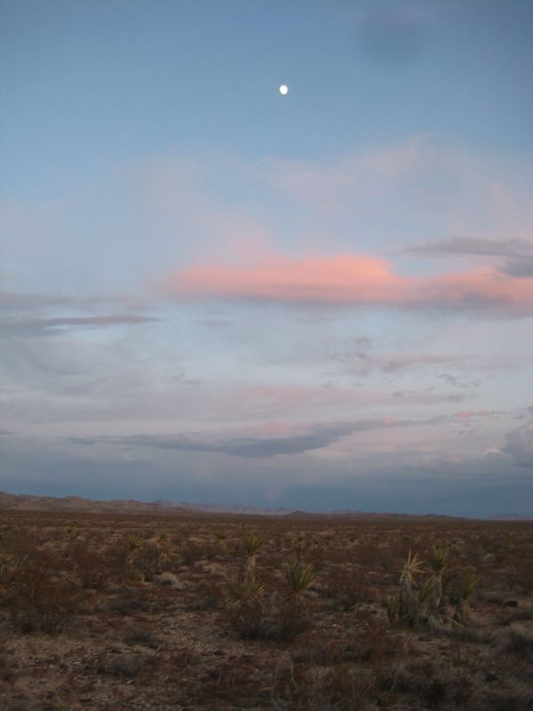 The moon over the desert