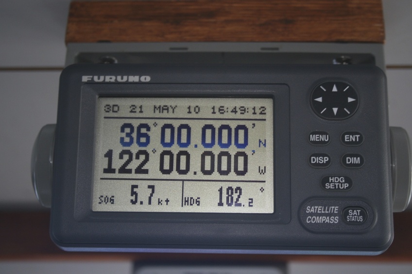 The magic moment, view of Furuno GPS Sat Compass