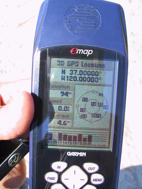 Picture of GPS at the confluence.
