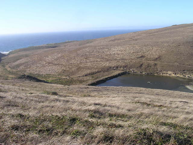 View north (of the dairy farm, with the Pacific Ocean beyond)