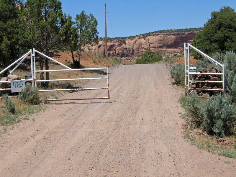 Gate with No Trespassing sign