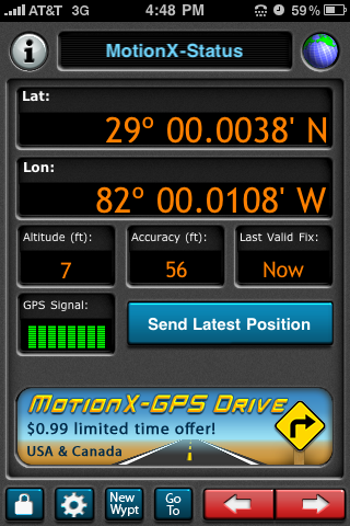 Motion-X GPSlite, free app for iPhone (screenshot)