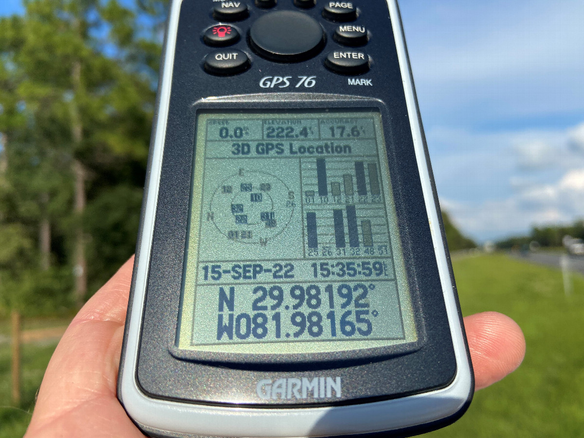 GPS reading near the confluence site. 