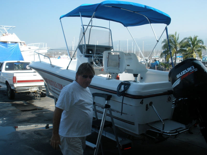 Boat and Eric, the owner/operator of Kona Boat Rentals
