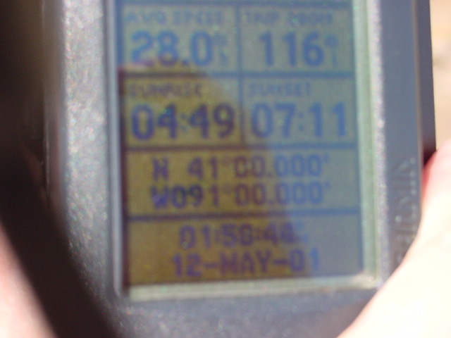 GPS Screen with Zero Minutes