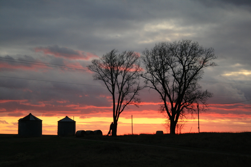 Sunset Enroute Home, IA HWY 2